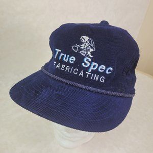 True Spec Fabricating Corduroy Hat Snapback Baseball Vintage 80s Cap Dad Trucker